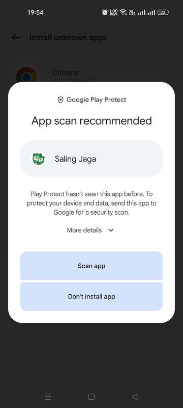Google Play Protect: App scan recommended